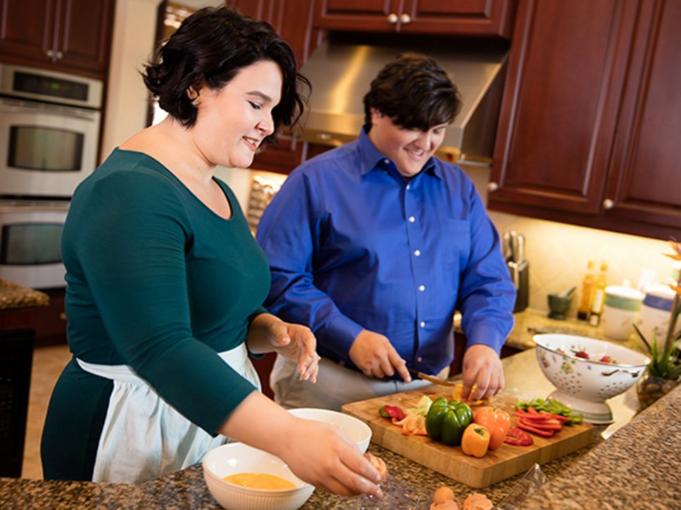 Couple cooking in the kitchen