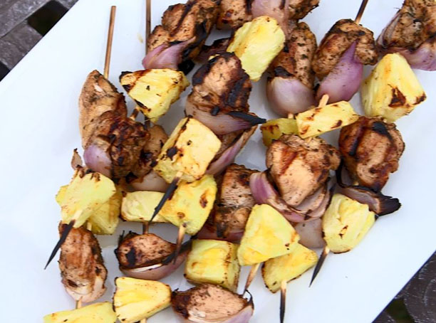 jerk chicken kebabs